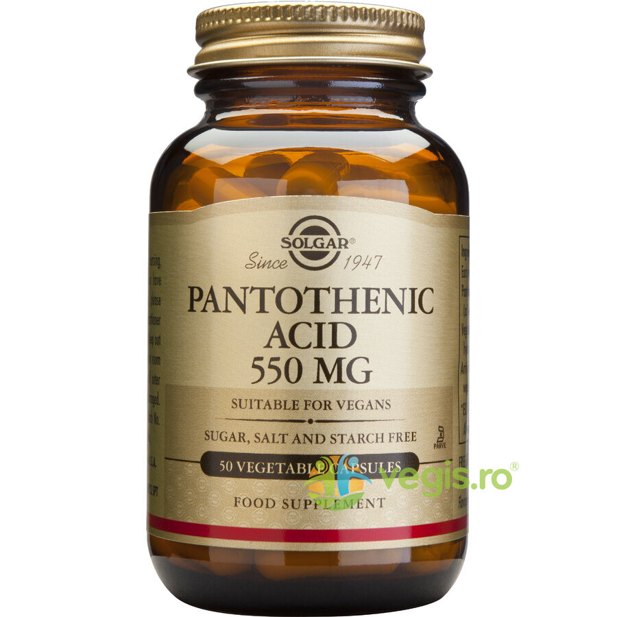 Pantothenic Acid (Acid pantotenic sau Vitamina B5) 550mg 50 cps veg